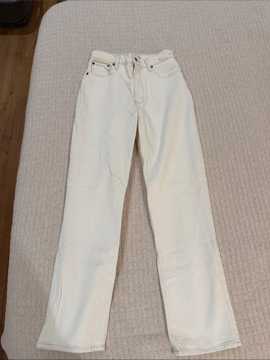 Abercrombie & Fitch Denim - Abercrombie & Fitch Off-White High-Rise Straight Jeans
